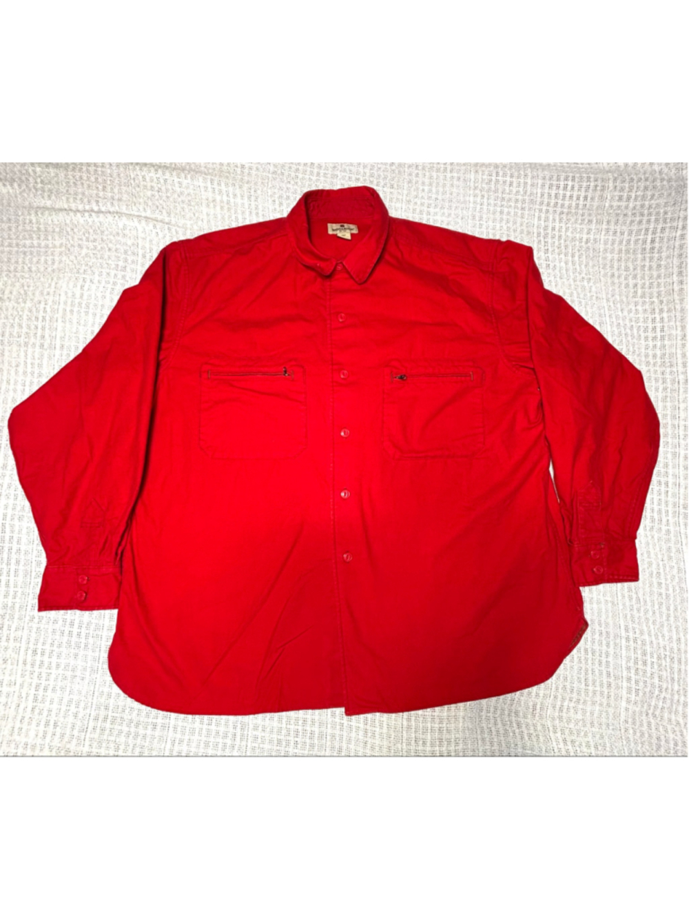 Woolrich Red Long Sleeve Zip Pocket Utility Shirt 2XL EUC